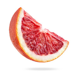 Wall Mural - blood orange slice isolated on white background