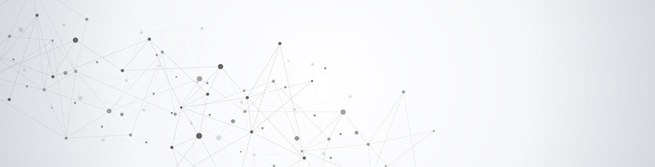 Global network connection. Abstract geometric background with connecting dots and lines. Digital technology and communication concept.