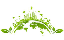 Ecology Concept And Environmental ,Banner Design Elements For Sustainable Energy Development, Vector Illustration