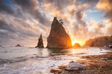 Olympic National Park, Washington, USA at Rialto Beach.