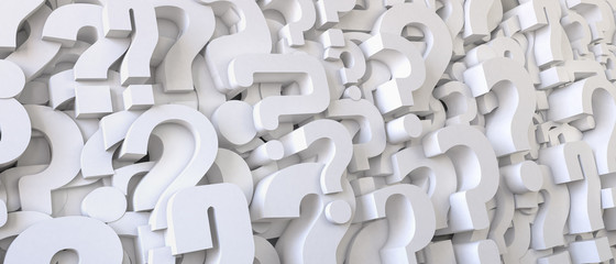 Poster - Question marks backround. FAQ, decision and confusion concept.
