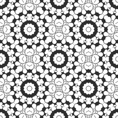 Beauty black and white floral pattern, interior cover design