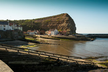 Rocky Headland At Staithes On The East Yorkshire Coast, UK