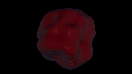 Wall Mural - 3D animation of sphere waves. Plasma or cell motion with alpha channel.