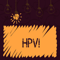 Wall Mural - Word writing text Hpv. Business concept for Huanalysis Papillomavirus Infection Sexually Transmitted Disease Illness