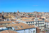 Amazing view of historical city Catania, Sicily, Italy taken from above from roofs of historical buildings in the old town. The city is a popular tourist destination