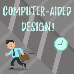 Fototapete - Word writing text Computer Aided Design. Business concept for CAD industrial designing by using electronic devices