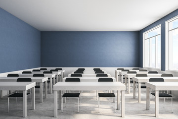 Wall Mural - Bright blue classroom interior