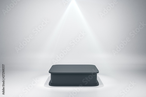 Illuminated rectangular black pedestal