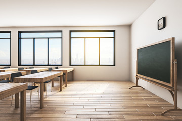 Wall Mural - Minimalistic wooden classroom