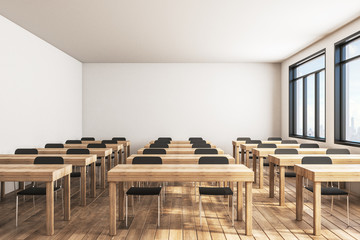 Wall Mural - Contemporary wooden classroom interior