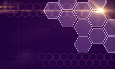 Wall Mural - Creative purple hexagonal background