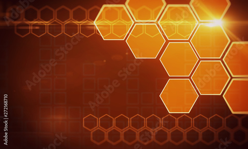 Creative orange hexagonal background