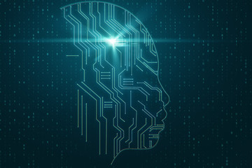Leinwandbilder - Artificial intelligence and cyberspace concept