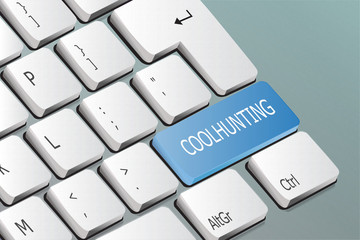 Wall Mural - coolhunting written on the keyboard button