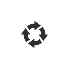Aufkleber - Rotation icon vector. Repeat or reload symbol icon illustration. . Rotate arrow logo design inspiration