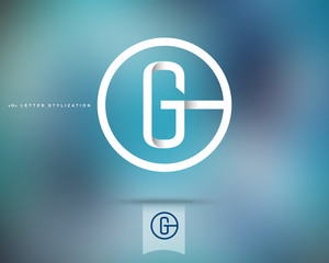 Aufkleber - Abstract Vector Logo Design Template. Creative Concept Round Icon. Letter G Stylization 