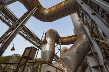 tubes in an abandoned factory