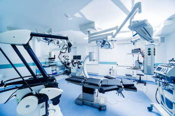 Wall Mural - Modern equipment in operating room. Medical devices for neurosurgery.