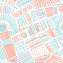 Wall Mural - Vector abstract marker lines seamless pattern