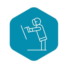 Poster - Welder working icon. Outline welder working vector icon for web design isolated on white background
