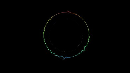 Canvas Print - 4k circle audio equalizer background. abstract motion background dancing lines