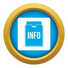 Poster - Info folder icon blue vector isolated on white background for any design