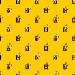 Poster - Portable music speacker pattern seamless vector repeat geometric yellow for any design