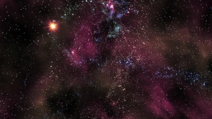 Wall Mural - Space 2431: Traveling through star fields in deep space (Loop).