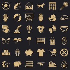 Poster - Preschool establishment icons set. Simple set of 36 preschool establishment vector icons for web for any design