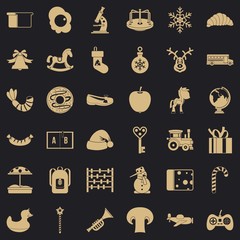 Poster - Preparatory class icons set. Simple set of 36 preparatory class vector icons for web for any design