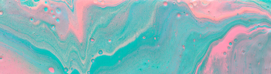 Wall Mural - abstract marbleized effect background. mint and pink creative colors. Beautiful paint