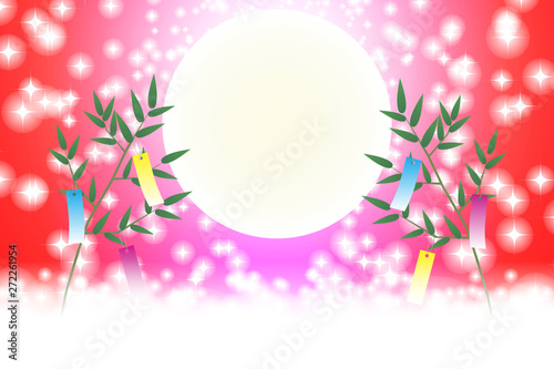 Background Wallpaper Vector Illustration Design Image Japan China Asia Free Size 背景 壁紙 ベクター イラスト デザイン 無料 無料素材 バックグラウンド フリー素材 イメージ 和風素材 日本 伝統 短冊 竹飾り 夏 天の川 星空 キラキラ 七月