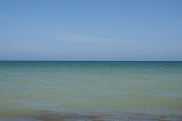 Wall Mural - View of the sea, ocean with blue sky.