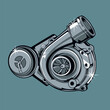 car auto part turbo charger vector illustration