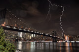Fototapeta  - Lightning over a Manhattan.