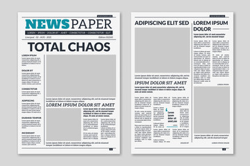 newspaper template. column articles on newsprint background. pressed paper newspaper sheets with hea