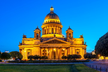 St. Isaac's Cathedral at white night, Saint Petersburg, Russia