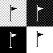 Golf flag icon isolated on black, white and transparent background. Golf equipment or accessory. Vector Illustration