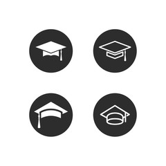 Aufkleber - graduate cap set Icon. cap Icons Collection pack. Vintage cap graduation. Graduation Logo Template Design Elements Vector illustration