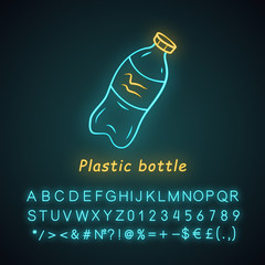 Sticker - Plastic bottle neon light icon