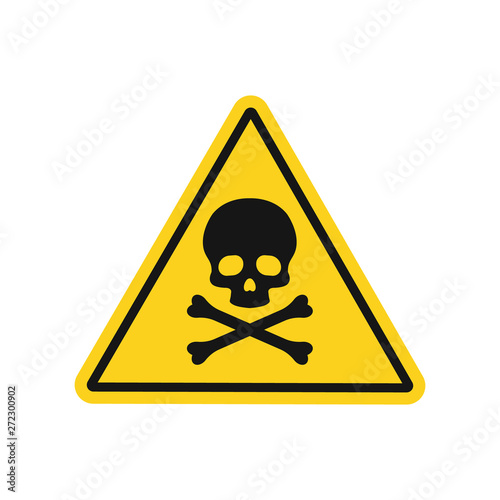 Fotomural Skull and bones danger sign. Vector. Isolated.