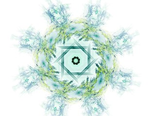 Poster - an abstract computer generated modern fractal design on dark background. abstract fractal color text