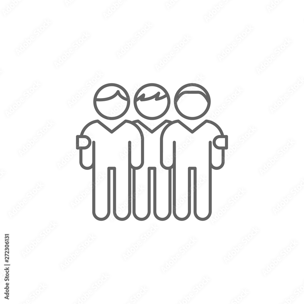friendship 3 men outline icon. Elements of friendship line icon. Signs ...