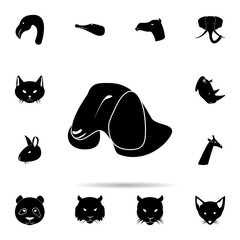 Poster - head of ram silhouette icon. Universal set of animals for website design and development, app development