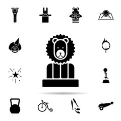 Poster - lion in the arena icon. Universal set of circus for website design and development, app development