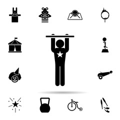 Poster - circus acrobat icon. Universal set of circus for website design and development, app development