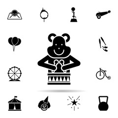 Poster - circus bear icon. Universal set of circus for website design and development, app development
