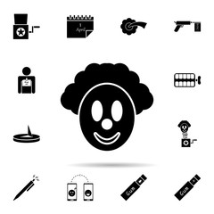 Poster - clown mask icon. Universal set of day of jokes for website design and development, app development