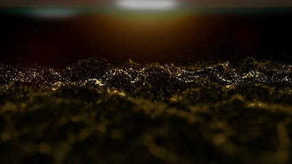Aufkleber - golden particle footage, glare light reflextion on particle, Computer generated seamless loop animation 4k footage